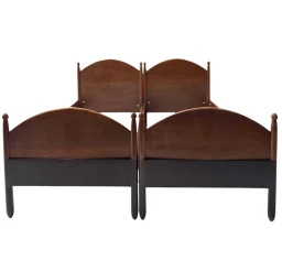 Willem Penaat Art Deco Amsterdamse School Twin Beds for Metz & Co., 1920s